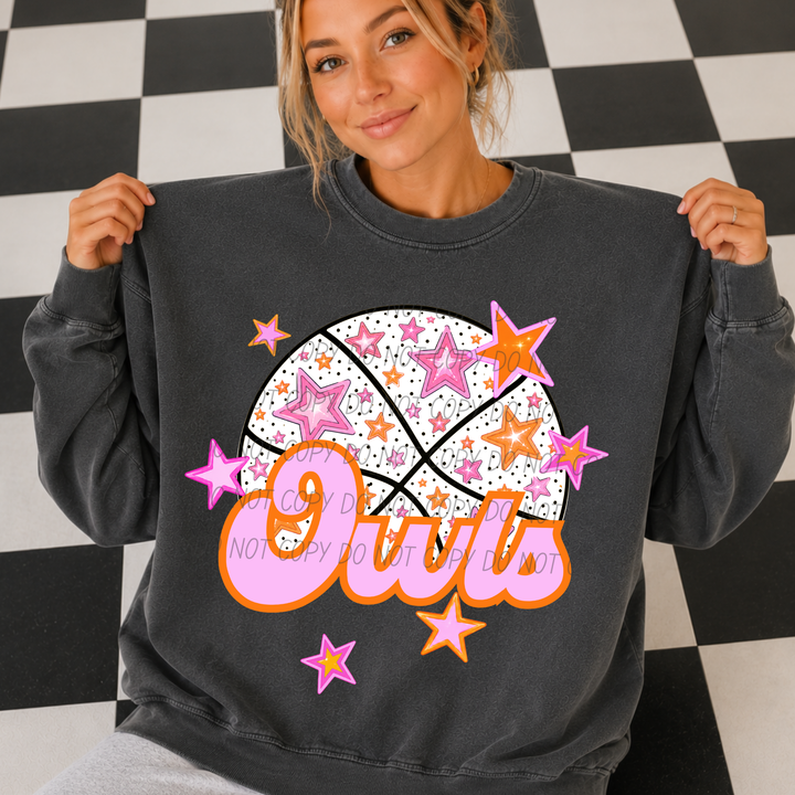 Pink Basketball Mascots DTF Print