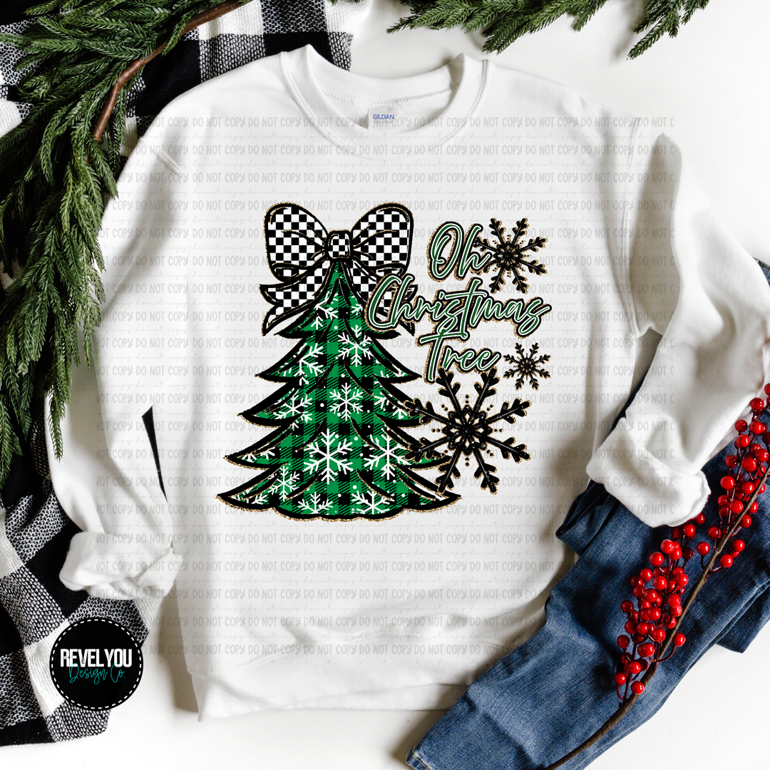 Oh Christmas Tree Green DTF Print
