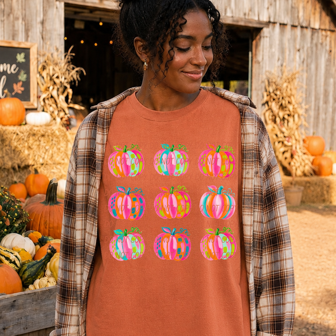 Painted Pumpkins DTF Print