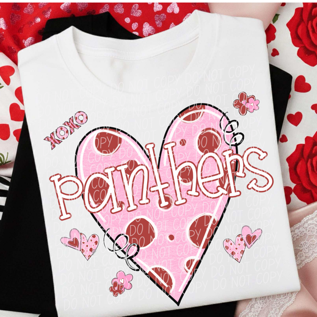 Valentine's Mascot Pink and Red DTF Print