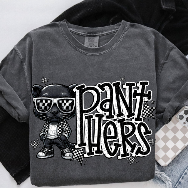 Black and White Mascots DTF Print