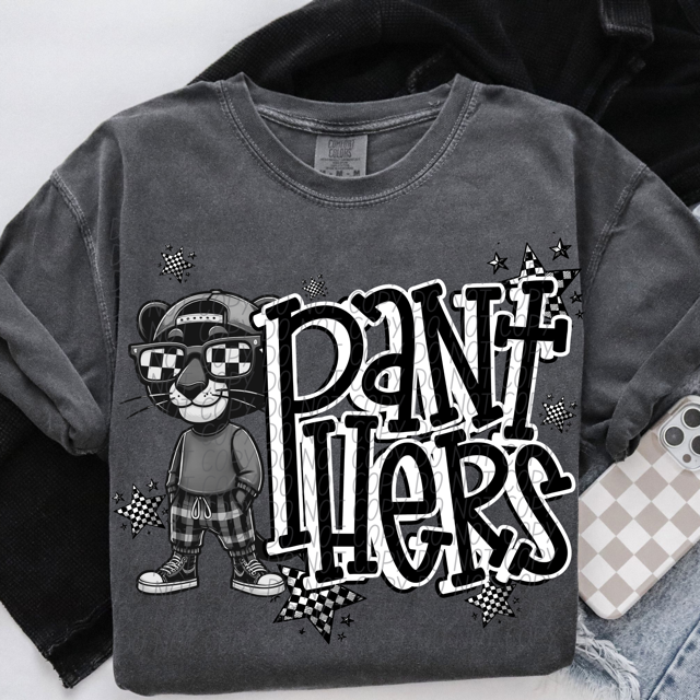 Black and White Mascots DTF Print