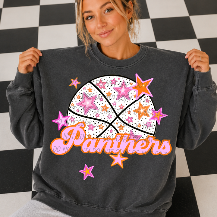 Pink Basketball Mascots DTF Print