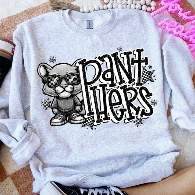 Black and White Mascots DTF Print