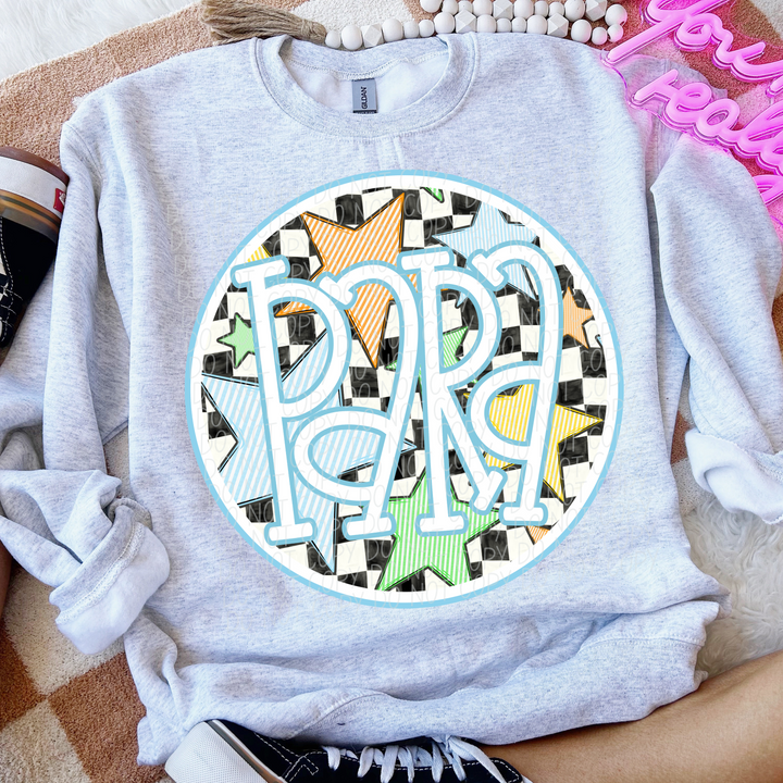 Back To School Stars Blue - Occupations DTF Print