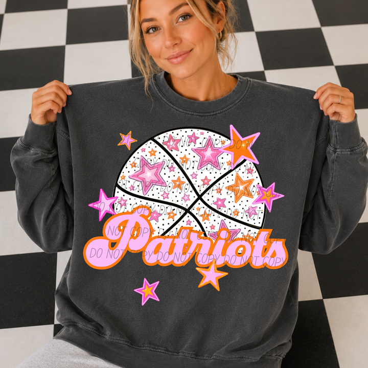 Pink Basketball Mascots DTF Print