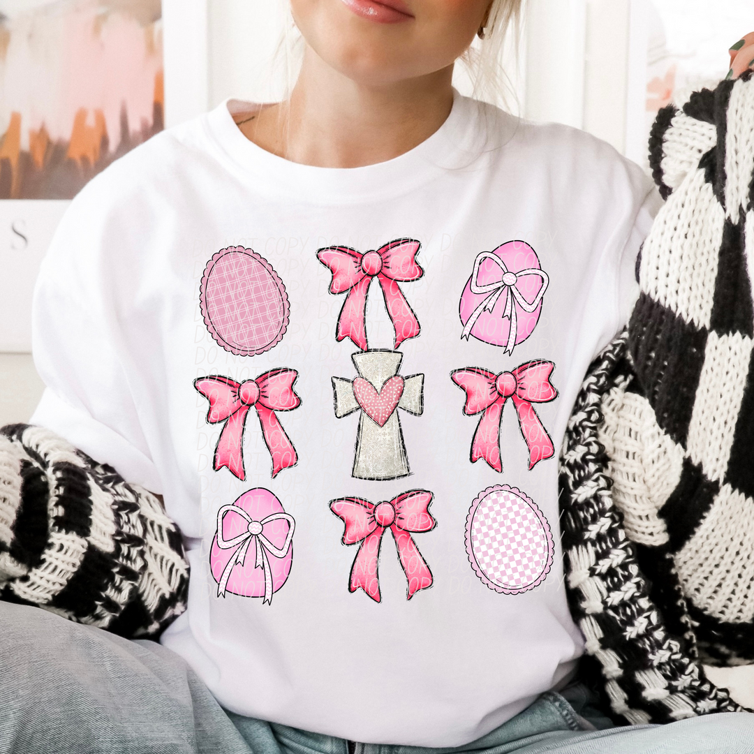 Pink Cross Coquette DTF Print