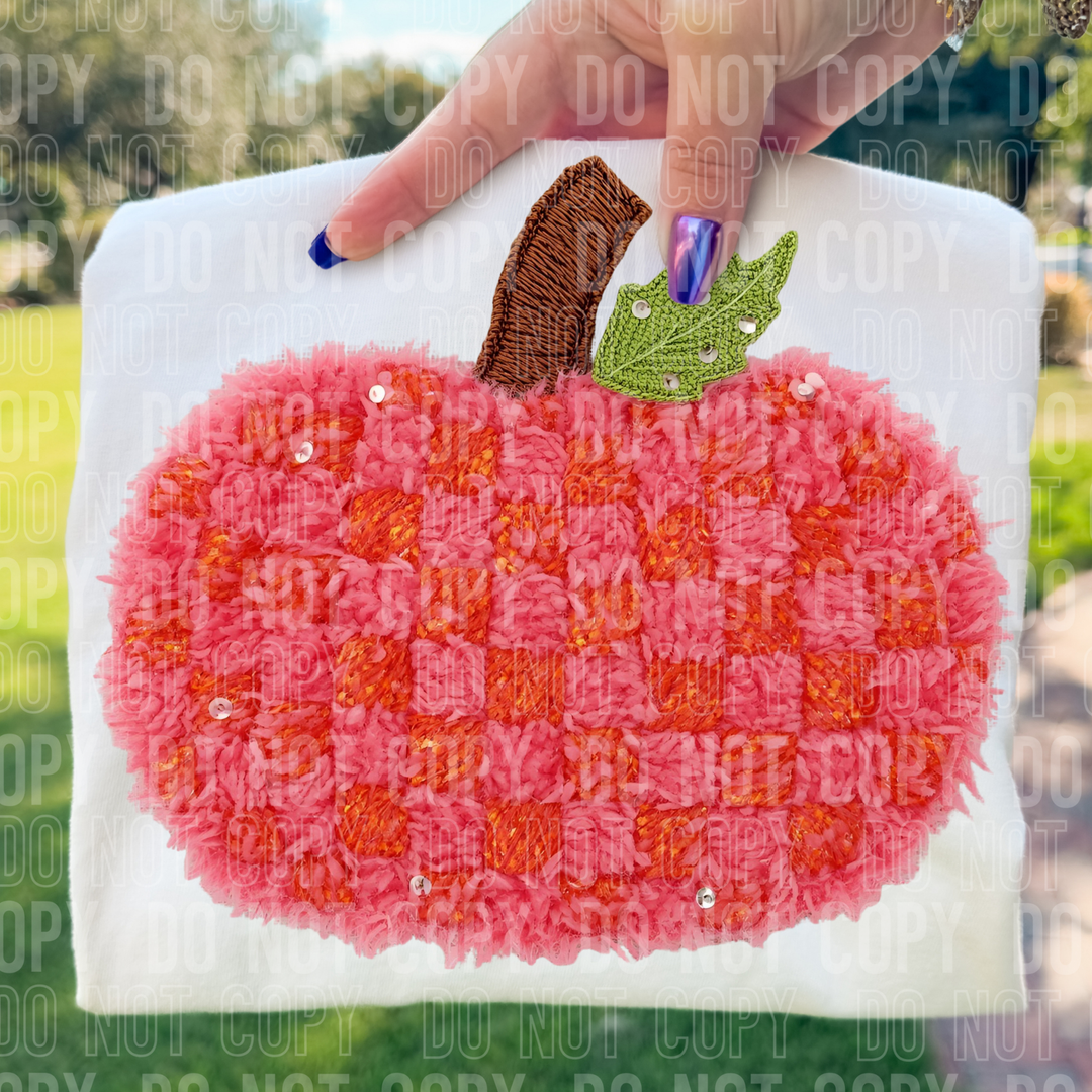 Pink Orange Pumpkin DTF Print