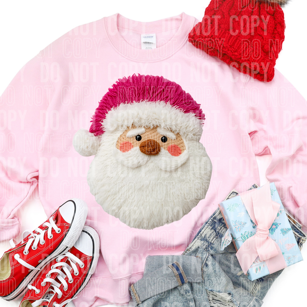 Pink Santa Yarn DTF Print