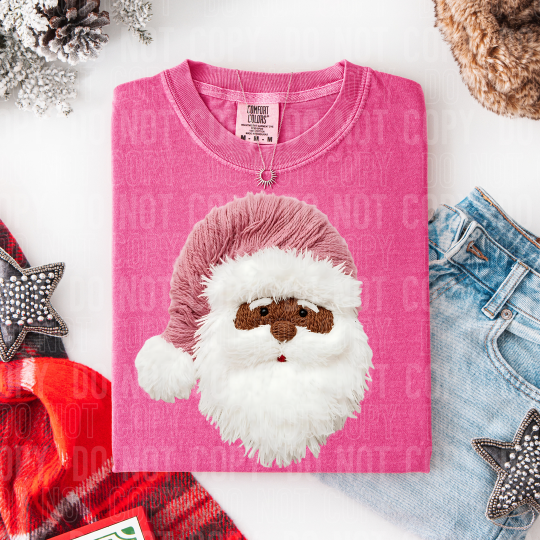 Pink Santa Yarn DTF Print