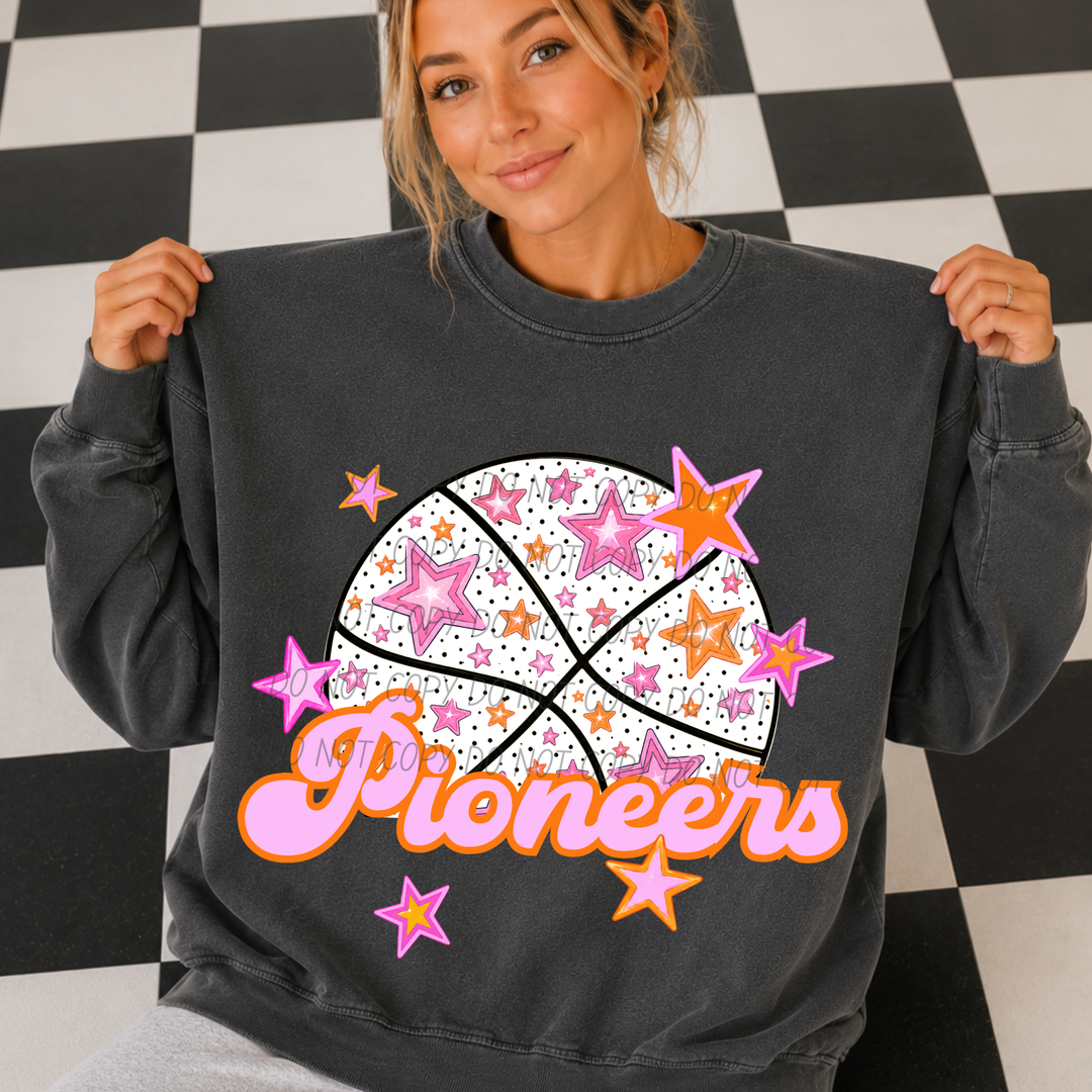 Pink Basketball Mascots DTF Print