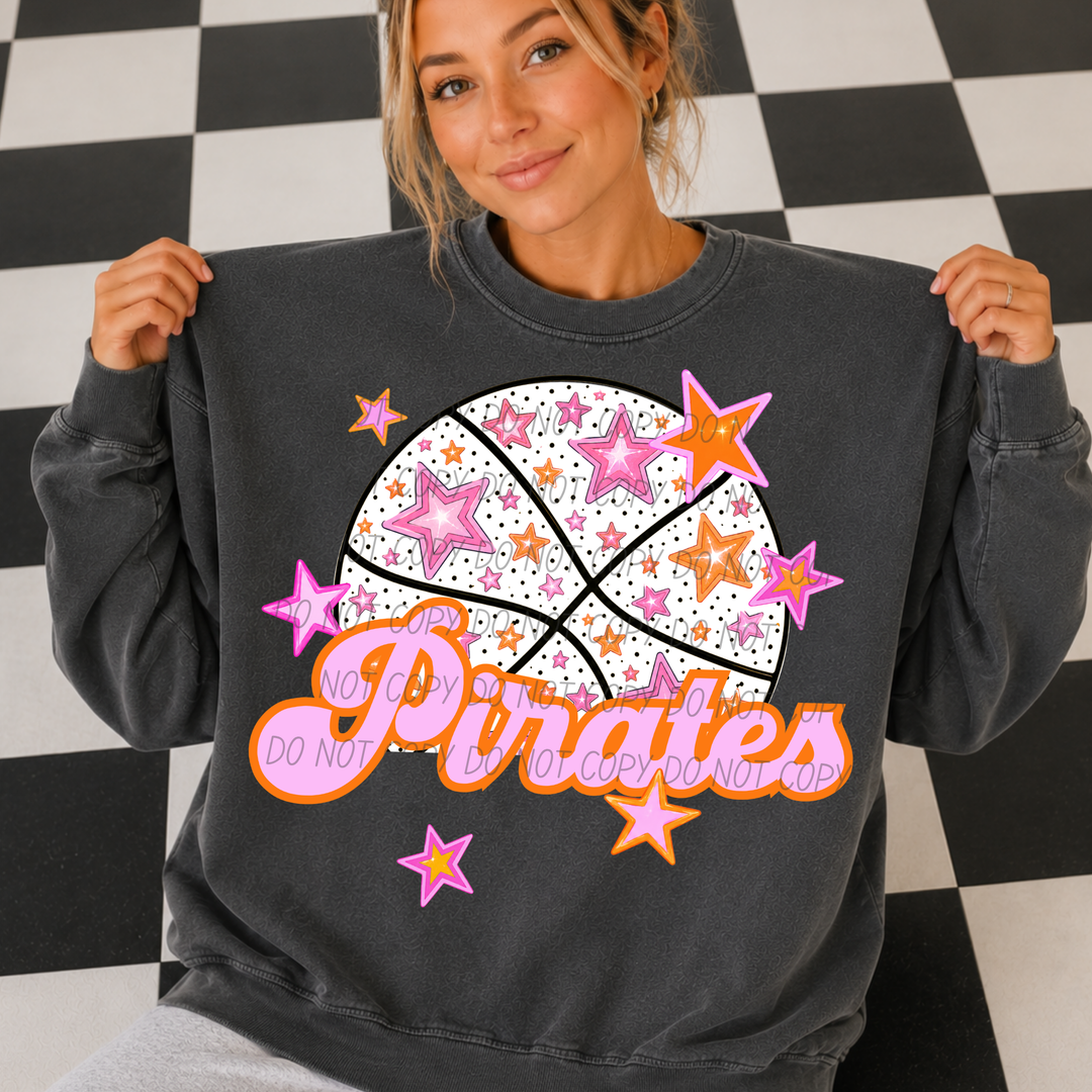 Pink Basketball Mascots DTF Print