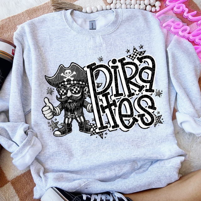 Black and White Mascots DTF Print