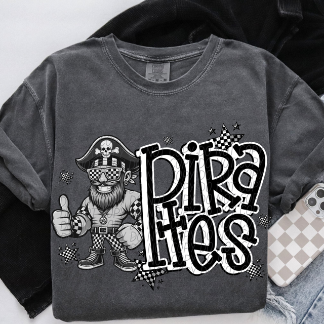 Black and White Mascots DTF Print