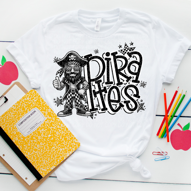 Black and White Mascots DTF Print