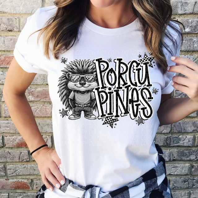 Black and White Mascots DTF Print