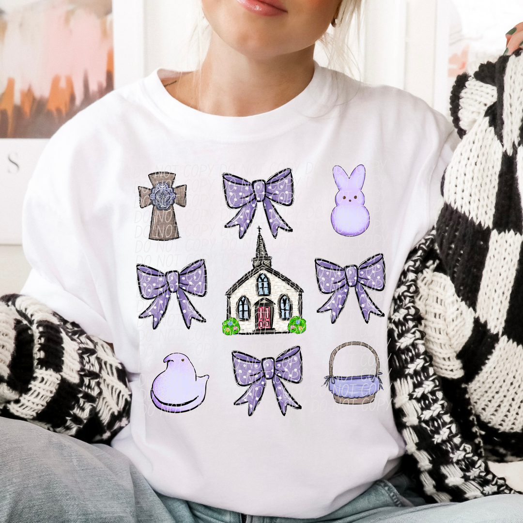Purple Easter Coquette DTF Print