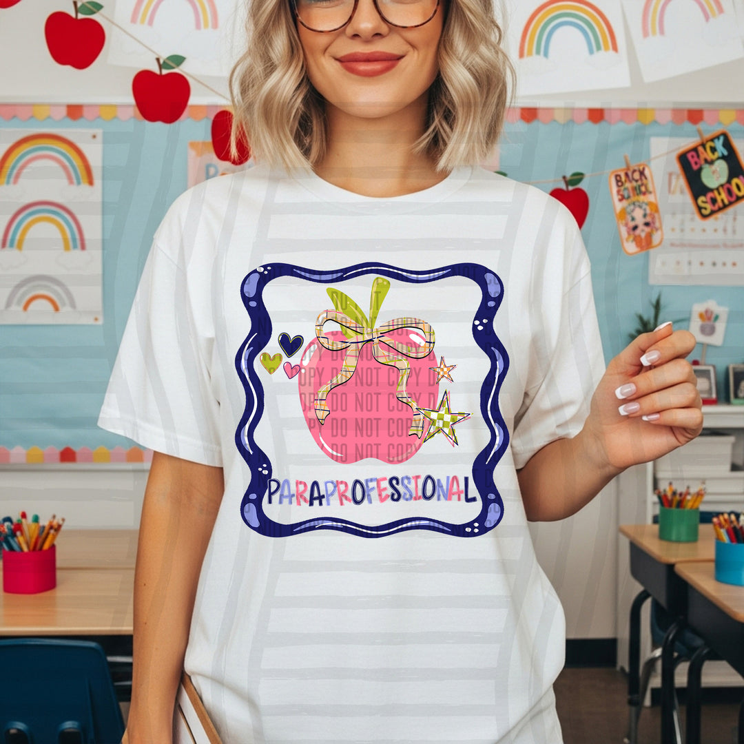 Framed Apple School Occupations DTF Print