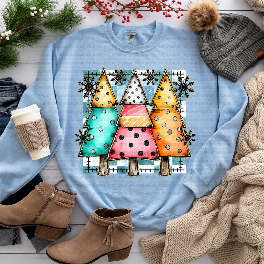 Patch Work Trees DTF Print