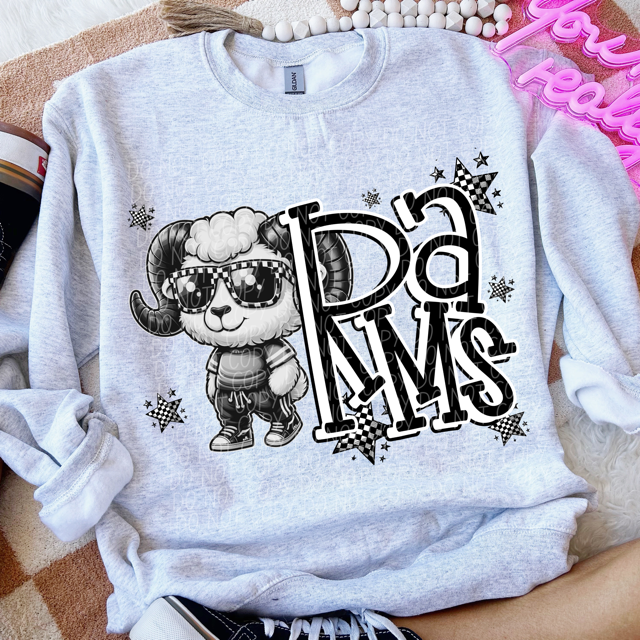 Black and White Mascots DTF Print