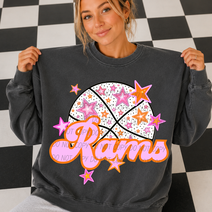 Pink Basketball Mascots DTF Print