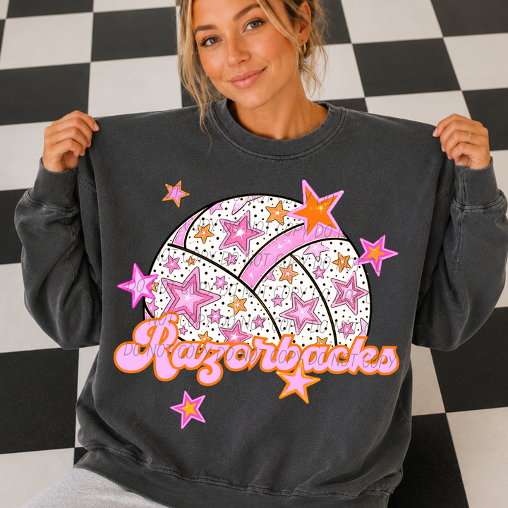 Pink Basketball Mascots DTF Print