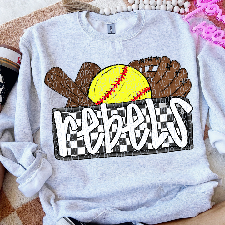 Softball Mascots DTF Print