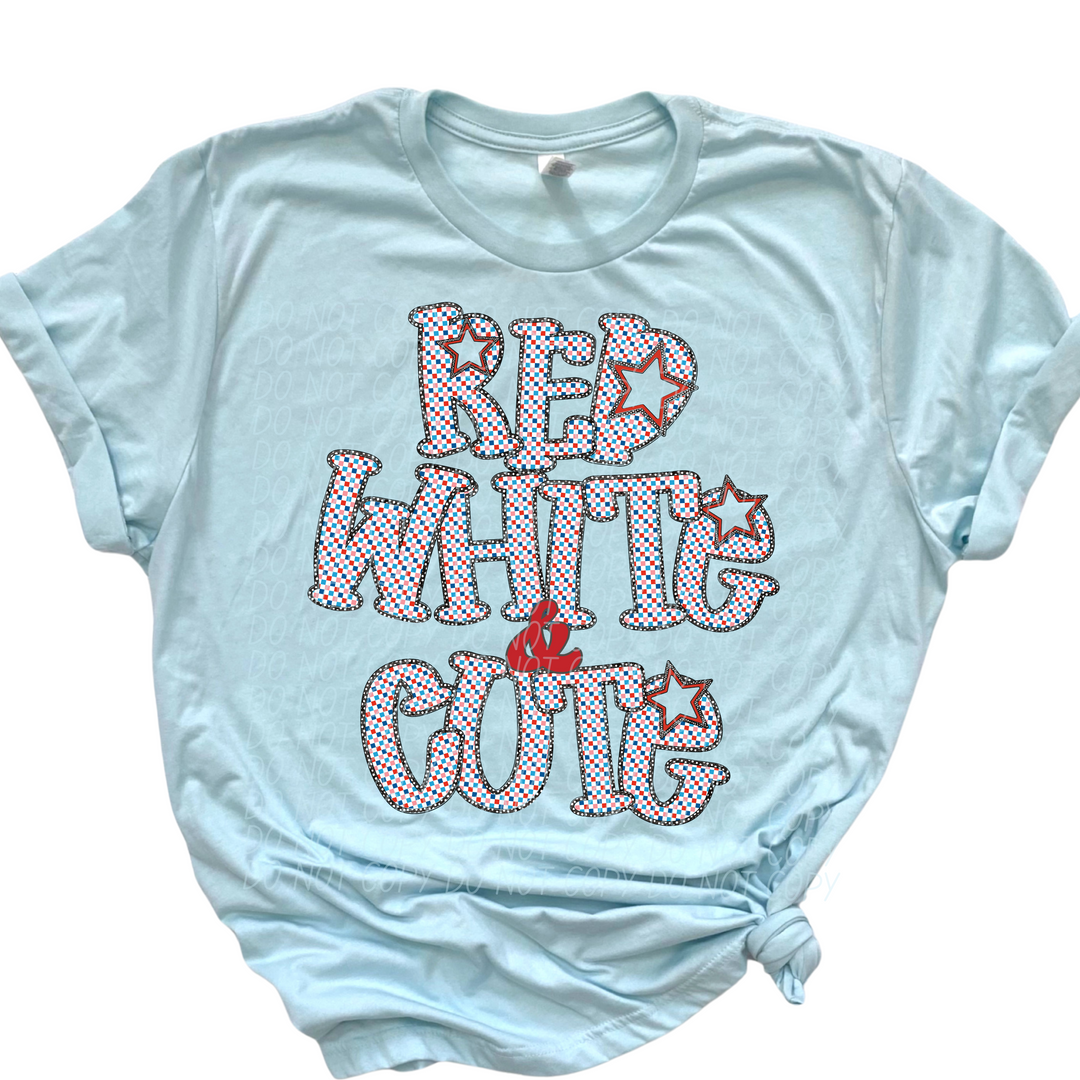Red White and Cute DTF Print