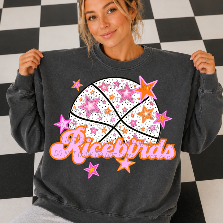 Pink Basketball Mascots DTF Print