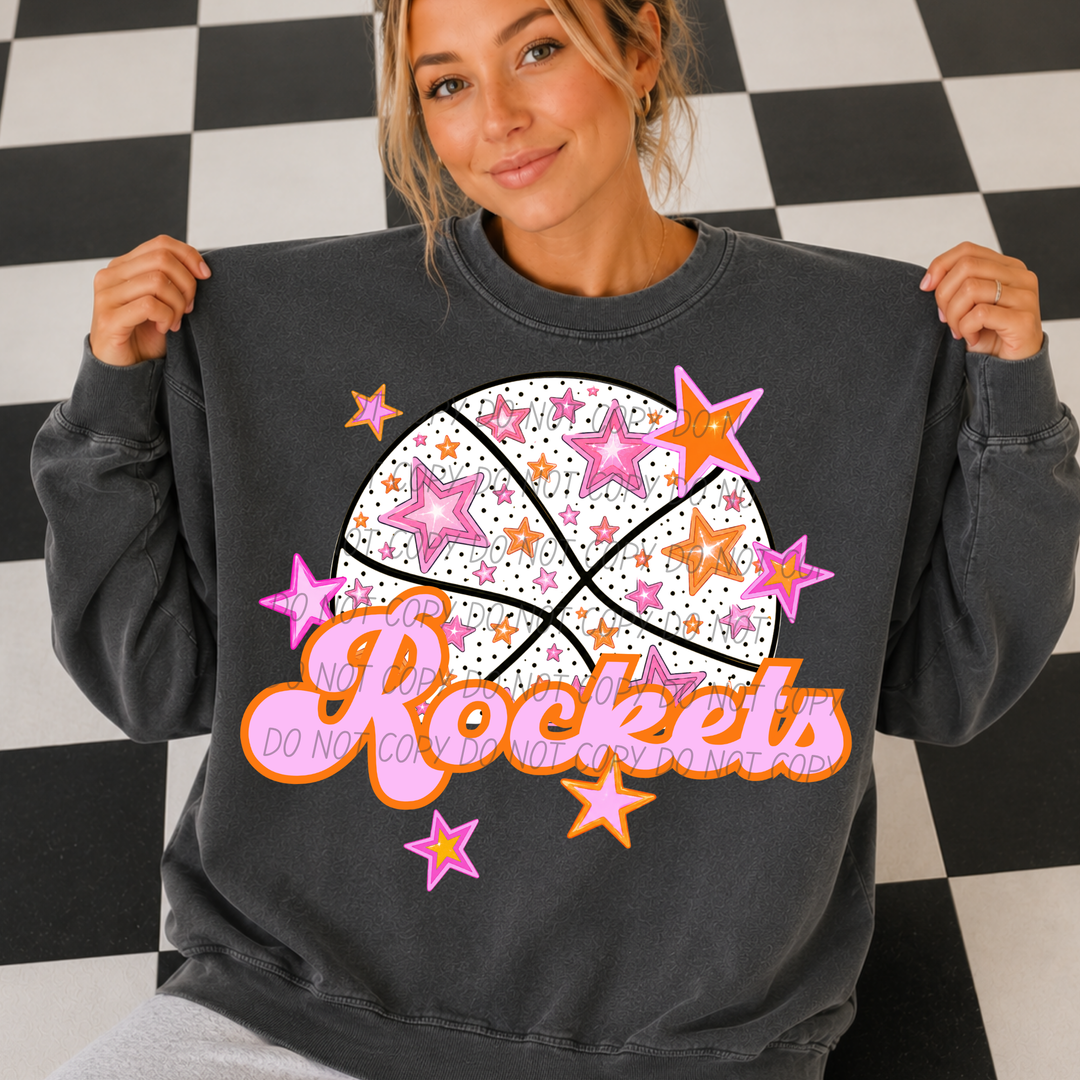 Pink Basketball Mascots DTF Print