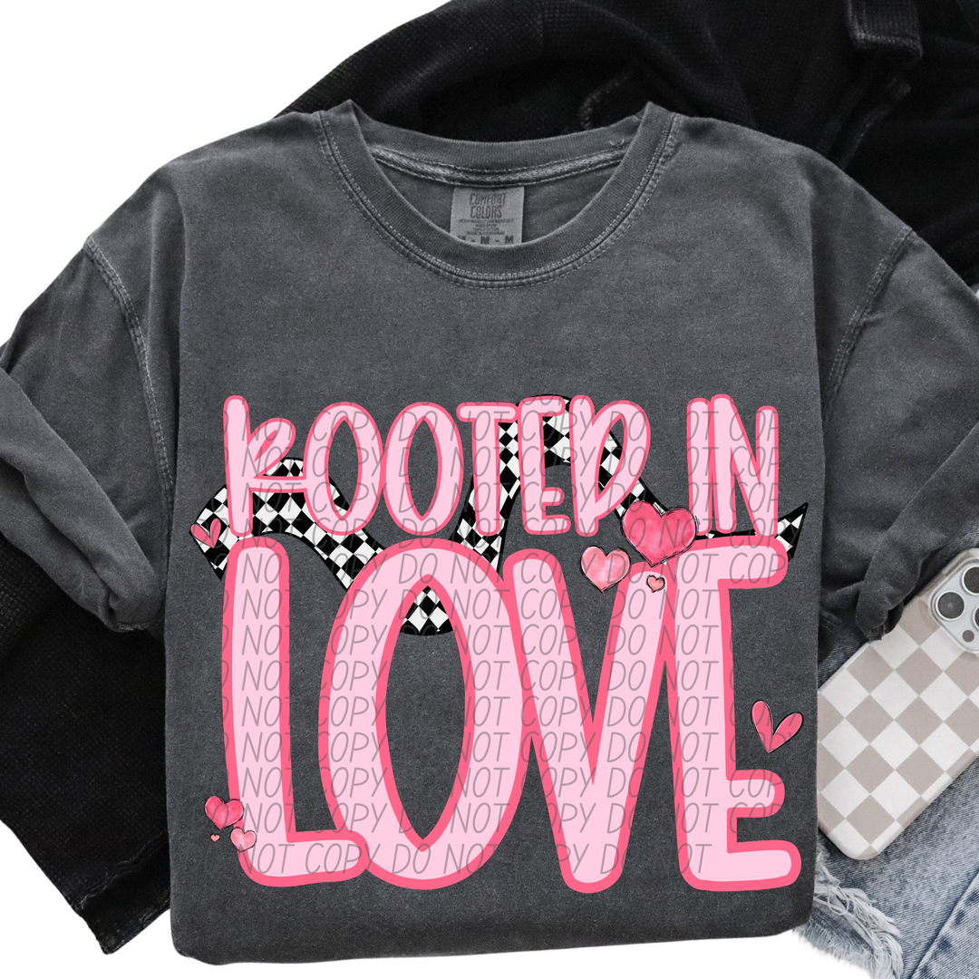 Rooted In Love Checks DTF Print