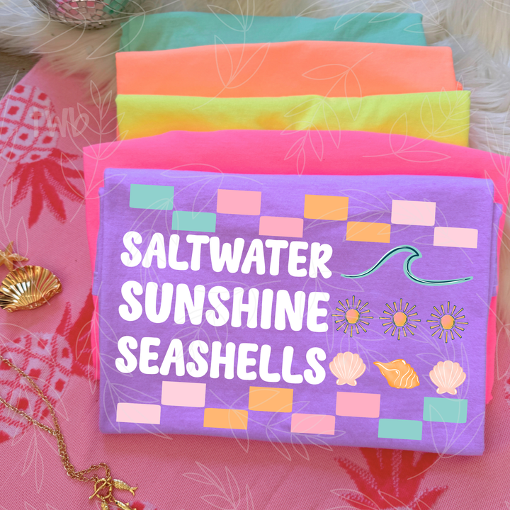 Saltwater Sunshine Seashells DTF Print