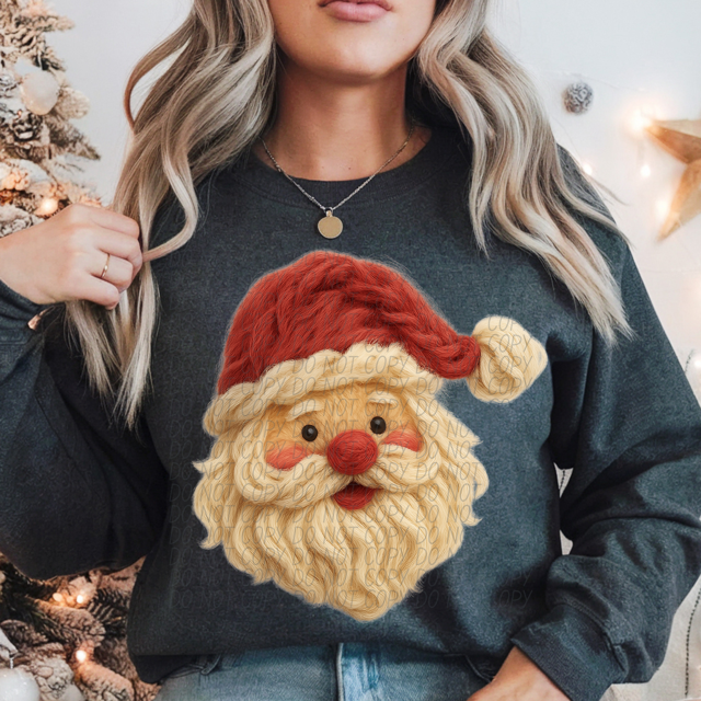 Faux Yarn Fuzzy Santa DTF Print