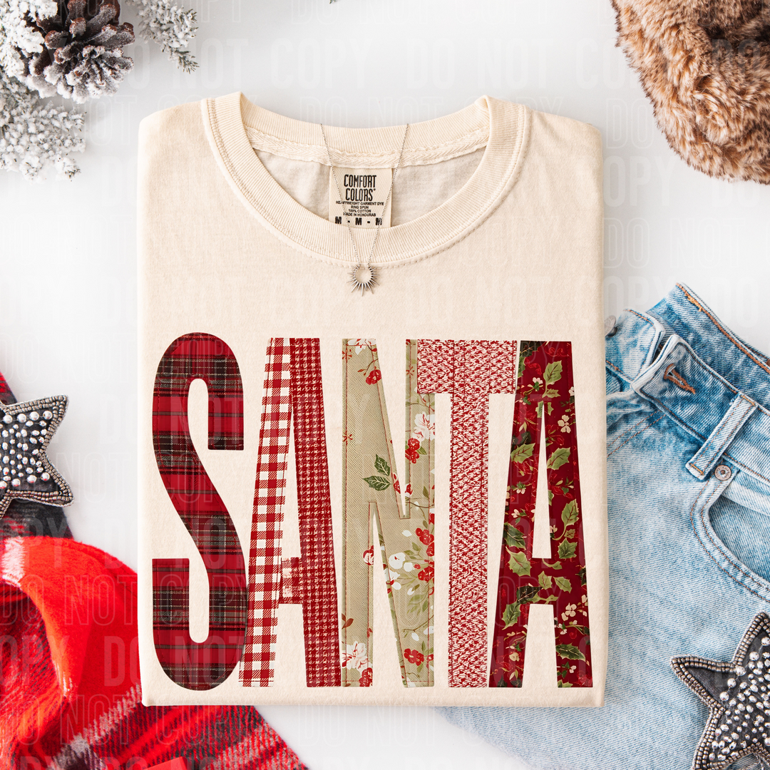 Santa Patch Christmas DTF Print