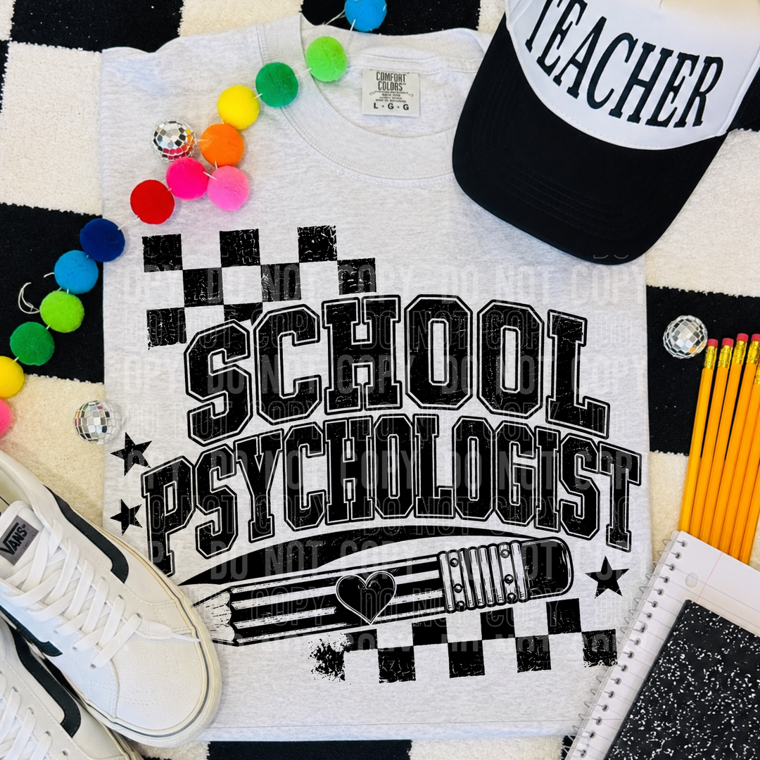 School Psychologist Pencil DTF Print