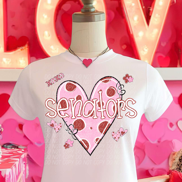 Valentine's Mascot Pink and Red DTF Print