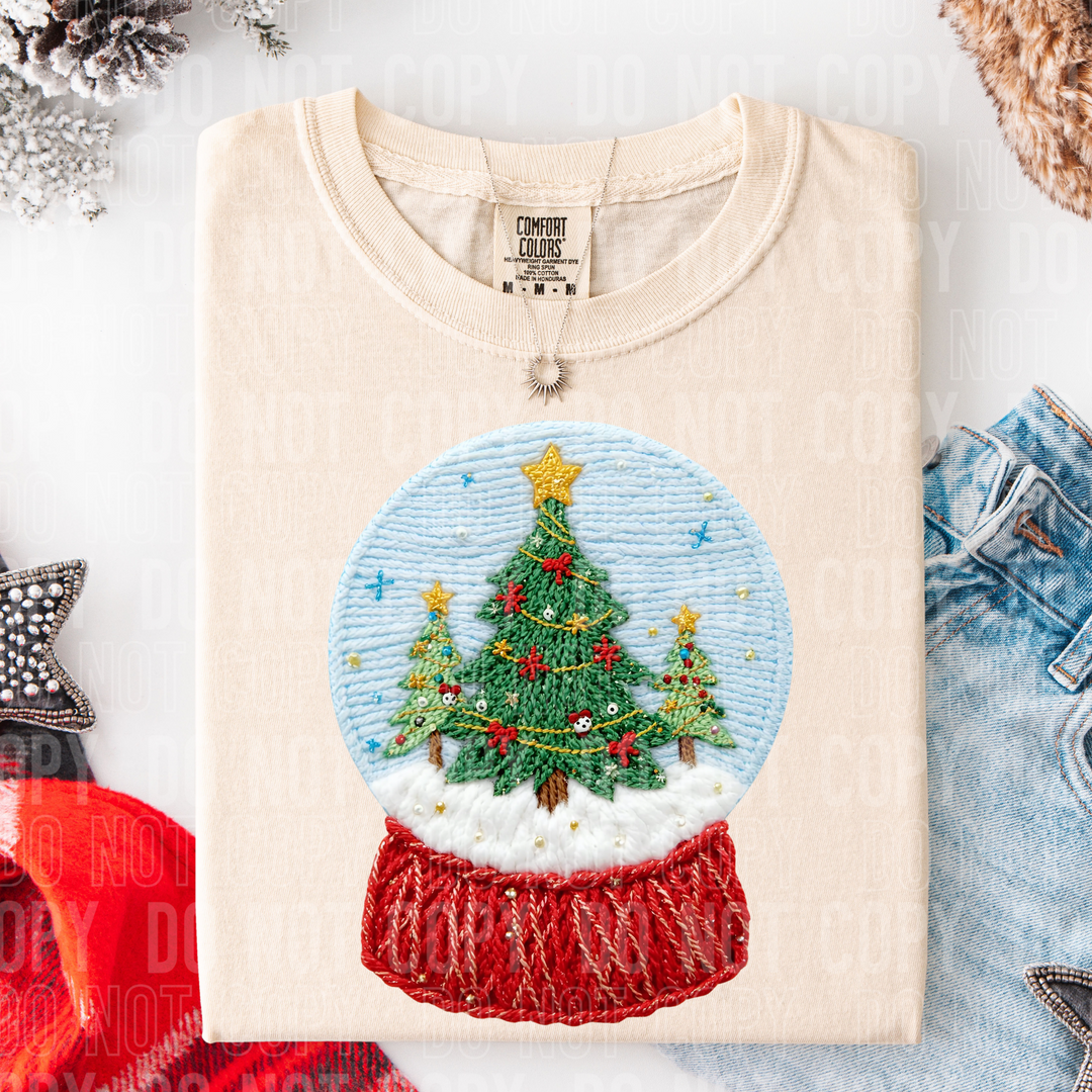 Snow Globe Faux Yarn DTF Print