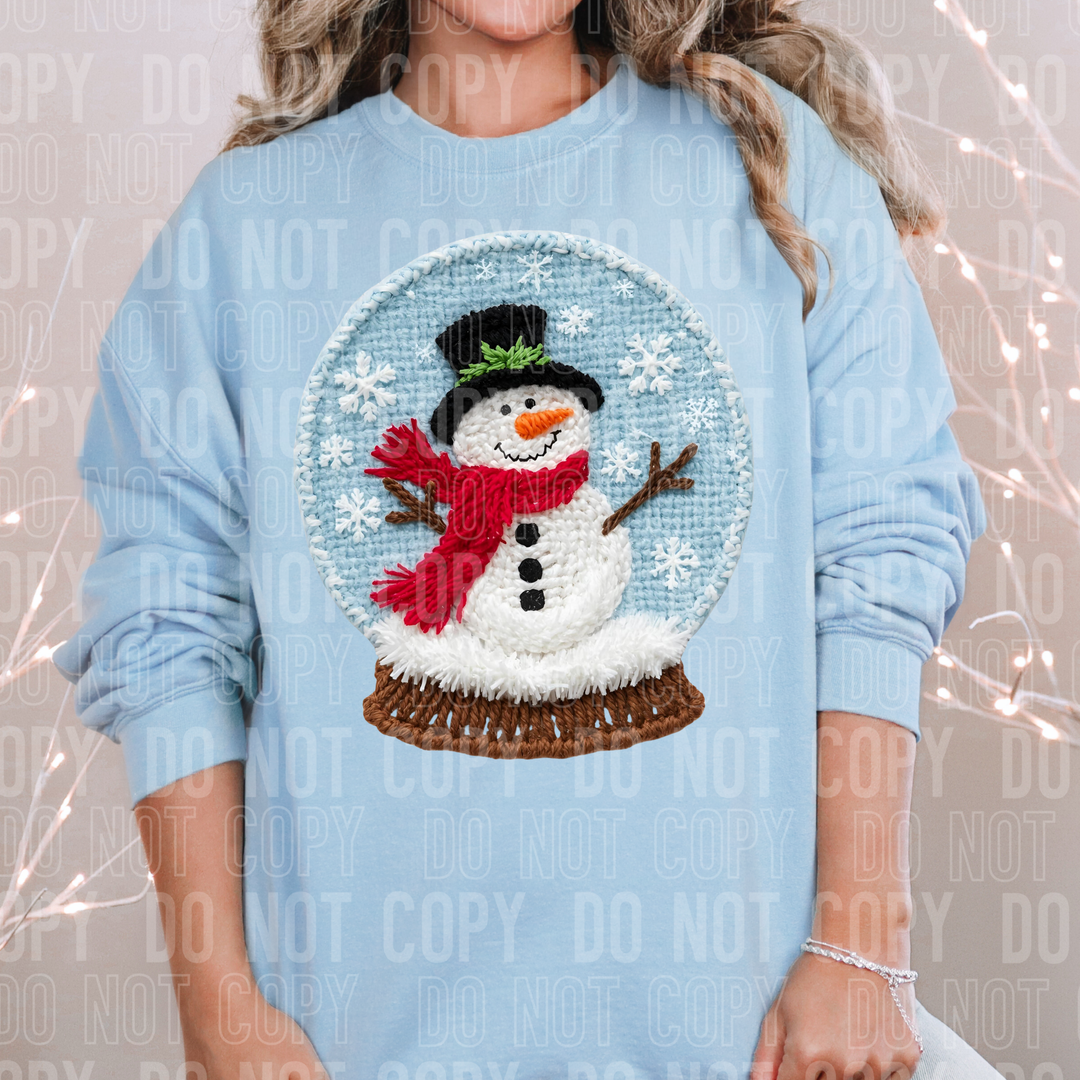 Snowman Snow Yarn DTF Print