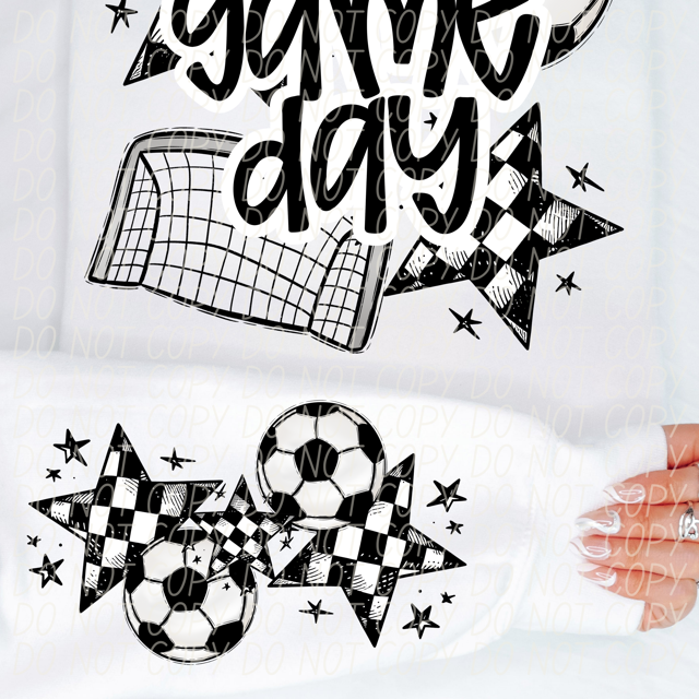 Game Day Sports Checkered Stars SLEEVE DTF Print