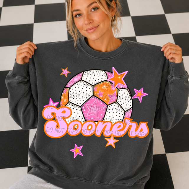 Pink Soccer DTF Print