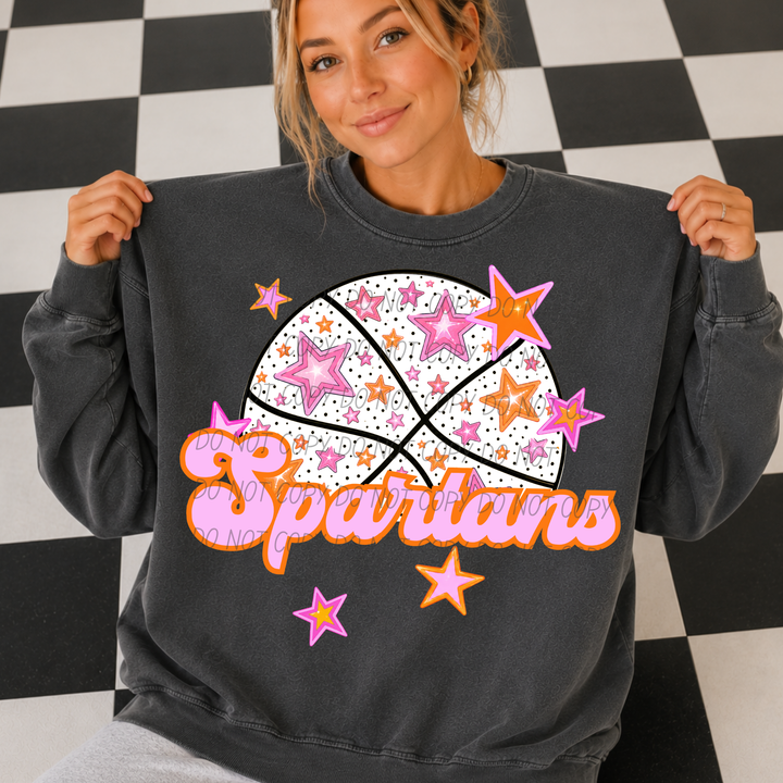 Pink Basketball Mascots DTF Print