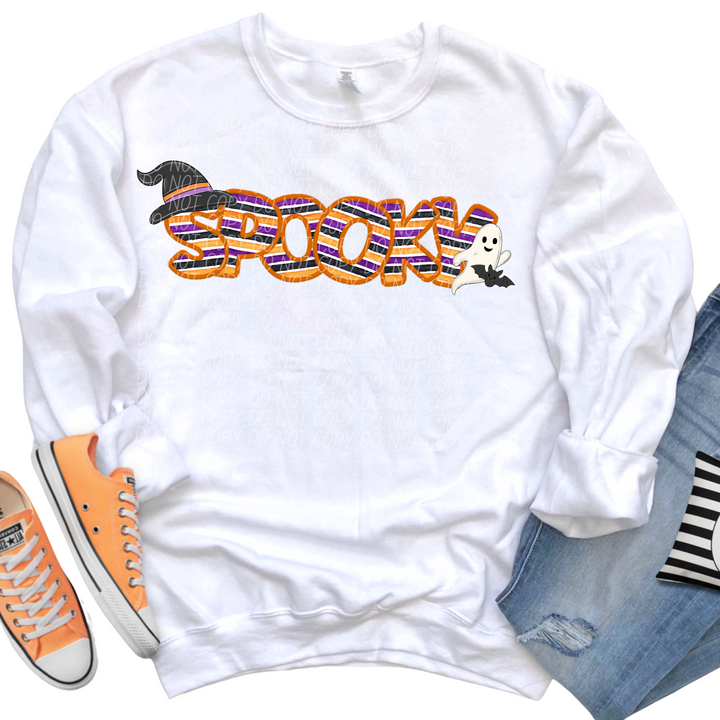 Spooky Halloween Stripes DTF Print