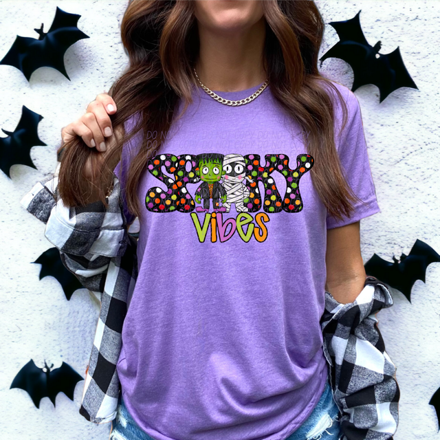 Spooky Vibes Monsters DTF Print