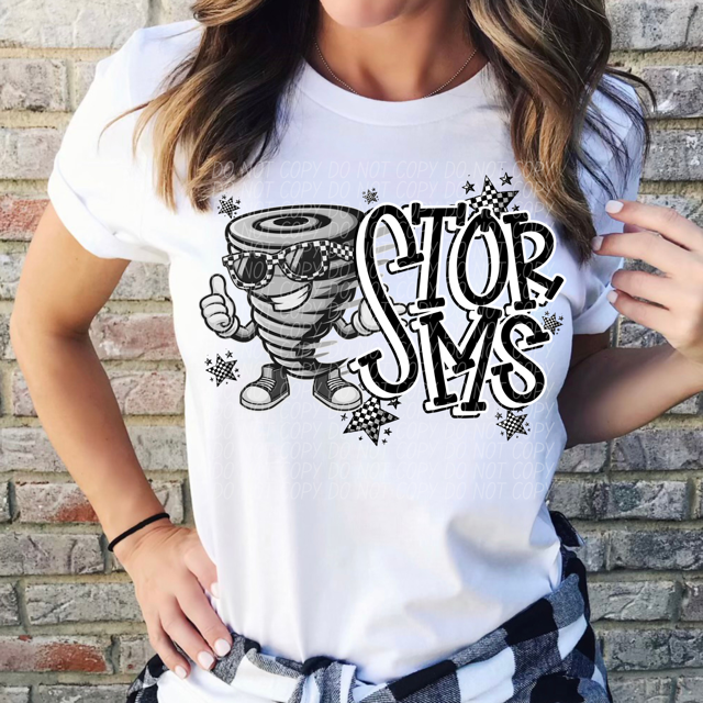 Black and White Mascots DTF Print