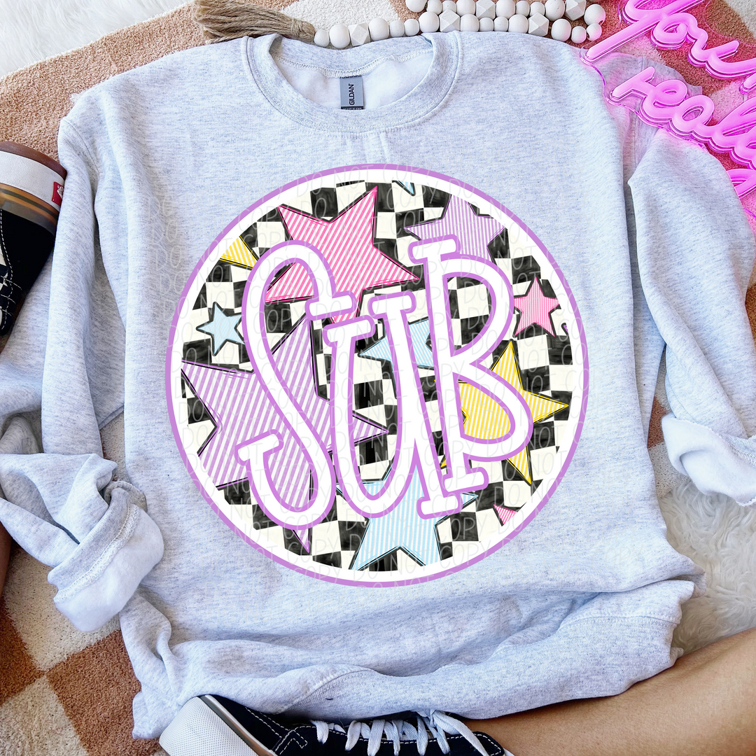 Back To School Stars Purple - Occupations DTF Print