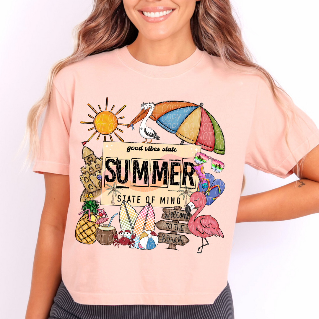 Summer State of Mind Beach DTF Print