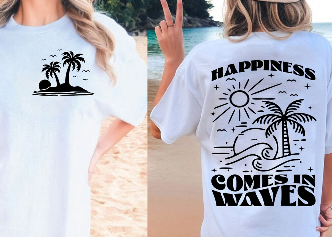 Happiness Comes in Waves DTF Print