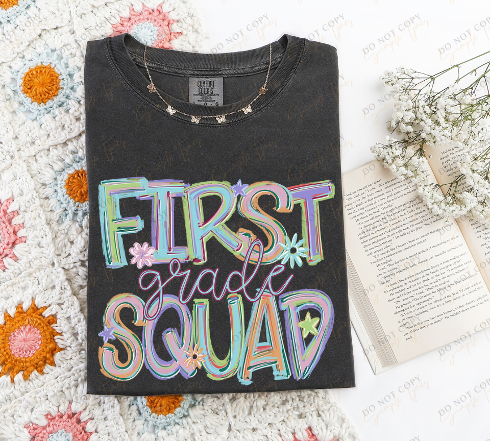 Back To School Squad Tilted Words DTF Print