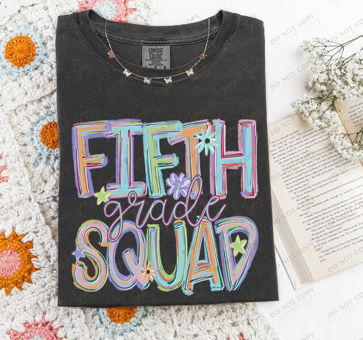 Back To School Squad Tilted Words DTF Print