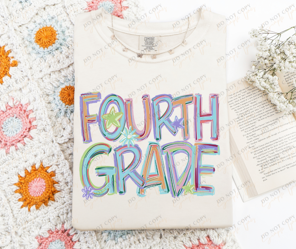 Back To School Tilted Words DTF Print